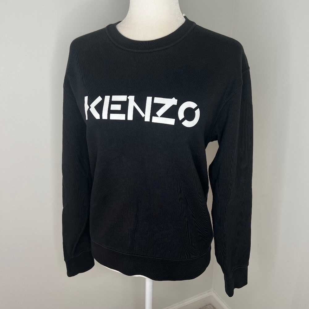 Kenzo Logo Black Cotton Crew Neck Sweatshirt M